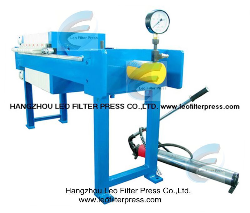 Manual Filter Press,Small Size Easy Operation Manual Filter Press from Leo Filter Press, Hydraulic Filter Press Manufacturer from China